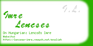 imre lencses business card