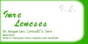 imre lencses business card